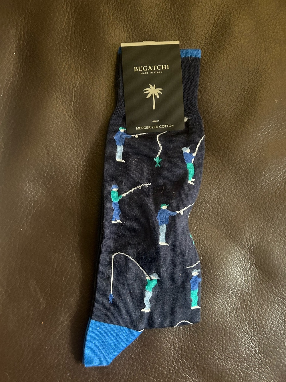 Men’s Bugatchi Dress Socks Fishermen Pattern Large Size